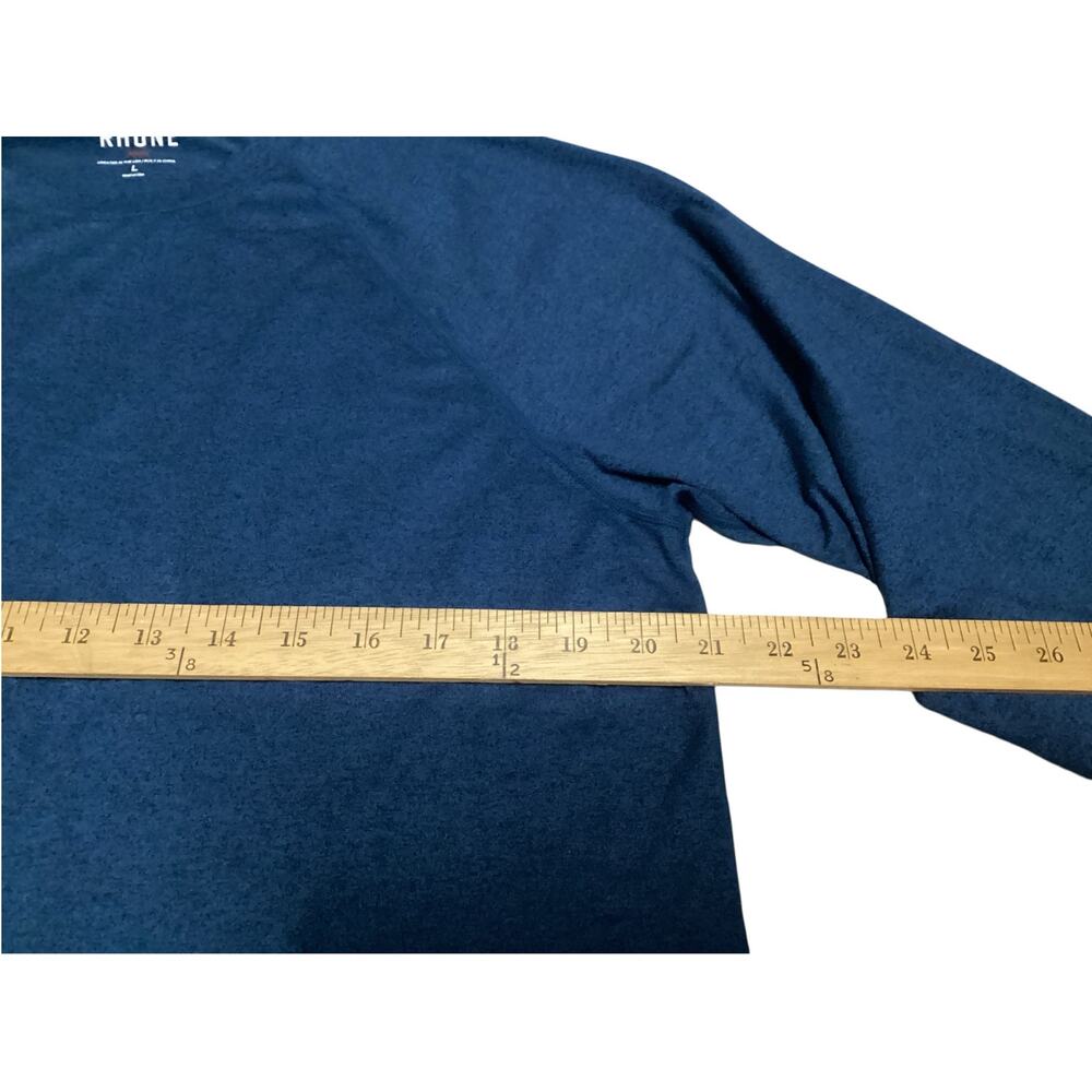 Rhone Men's Reign Long Sleeve Athletic Shirt Blue Heather Size L Raglan RLS-182 - Picture 3 of 4